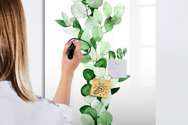 Tableau magnétique effaçable Motif vert avec espace pour photos