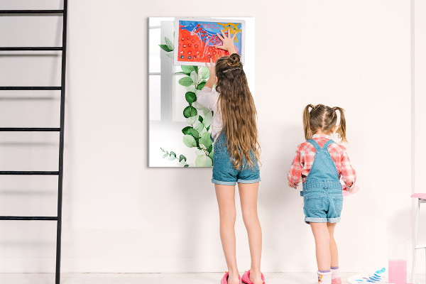 Tableau magnétique effaçable Motif vert avec espace pour photos