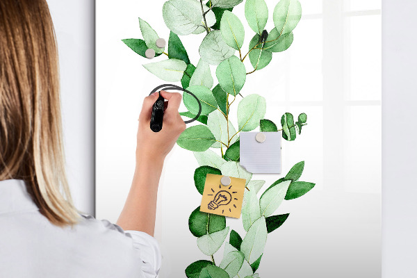 Tableau magnétique effaçable Motif vert avec espace pour photos