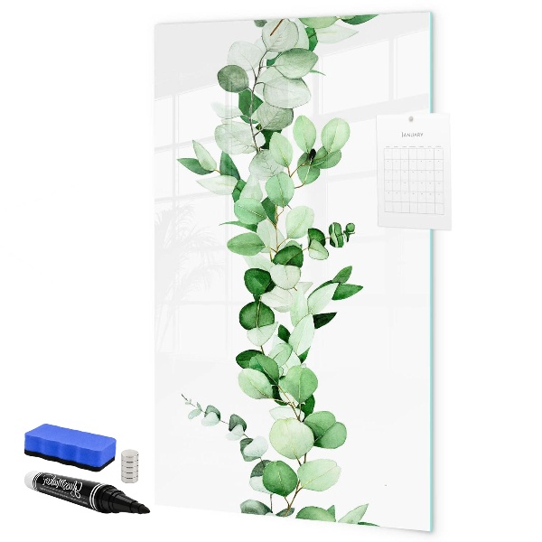 Tableau magnétique effaçable Motif vert avec espace pour photos