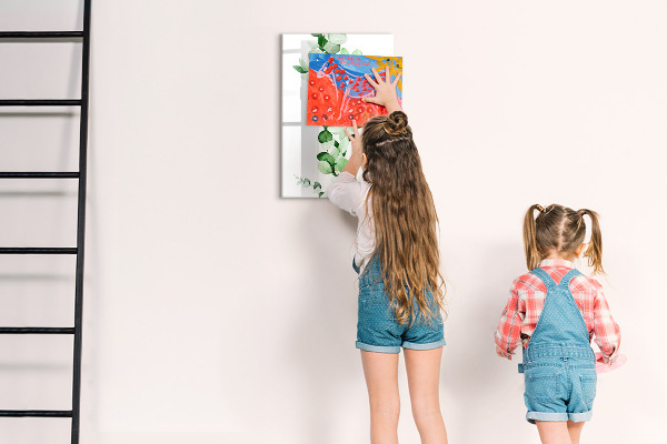 Tableau magnétique effaçable Motif vert avec espace pour photos