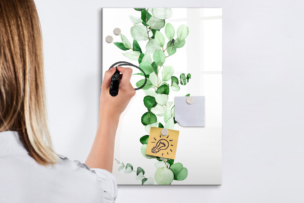 Tableau magnétique effaçable Motif vert avec espace pour photos