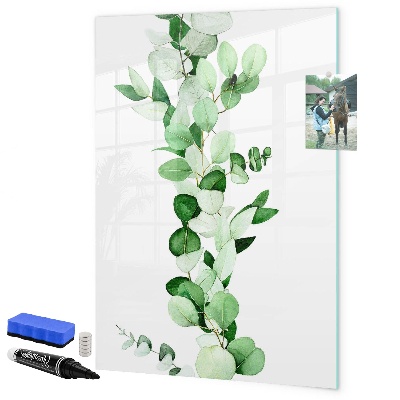 Tableau magnétique effaçable Motif vert avec espace pour photos