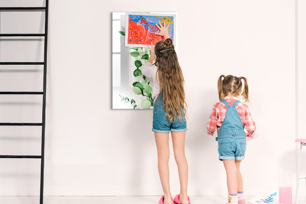 Tableau magnétique effaçable Motif vert avec espace pour photos