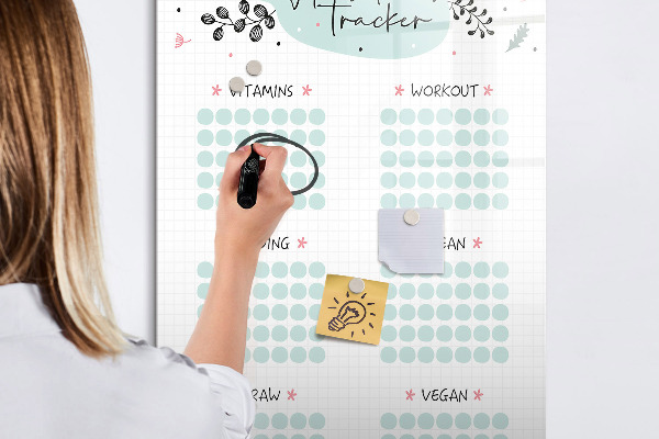 Tableau effaçable magnétique Suivi de vos habitudes et activités quotidiennes