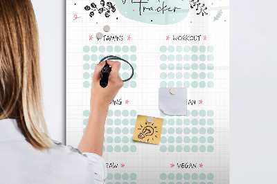 Tableau effaçable magnétique Suivi de vos habitudes et activités quotidiennes