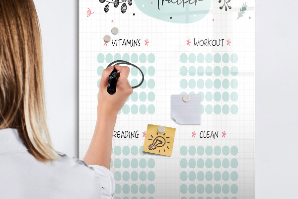 Tableau effaçable magnétique Suivi de vos habitudes et activités quotidiennes