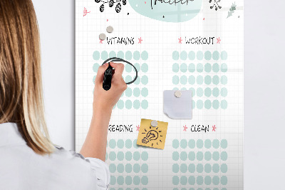 Tableau effaçable magnétique Suivi de vos habitudes et activités quotidiennes