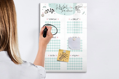 Tableau effaçable magnétique Suivi de vos habitudes et activités quotidiennes