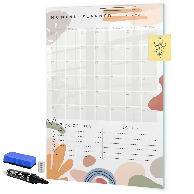 Tableau effaçable magnétique Agenda mensuel avec espace pour photos