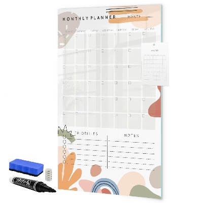 Tableau effaçable magnétique Agenda mensuel avec espace pour photos