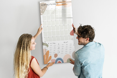 Tableau effaçable magnétique Agenda mensuel avec espace pour photos