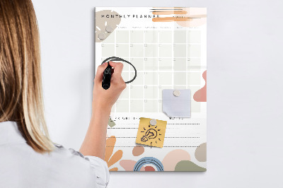 Tableau effaçable magnétique Agenda mensuel avec espace pour photos