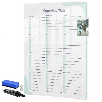 Tableau effaçable magnétique Agenda pour dates importantes et photos