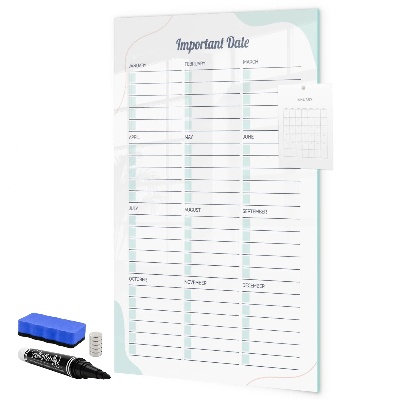 Tableau effaçable magnétique Agenda pour dates importantes et photos