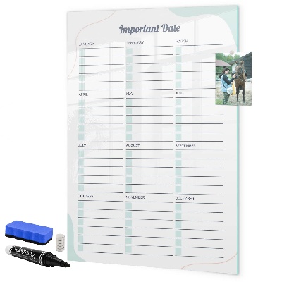 Tableau effaçable magnétique Agenda pour dates importantes et photos