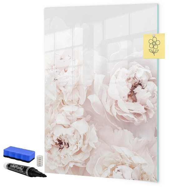 Tableau effaçable magnétique Collage floral avec souvenirs et notes