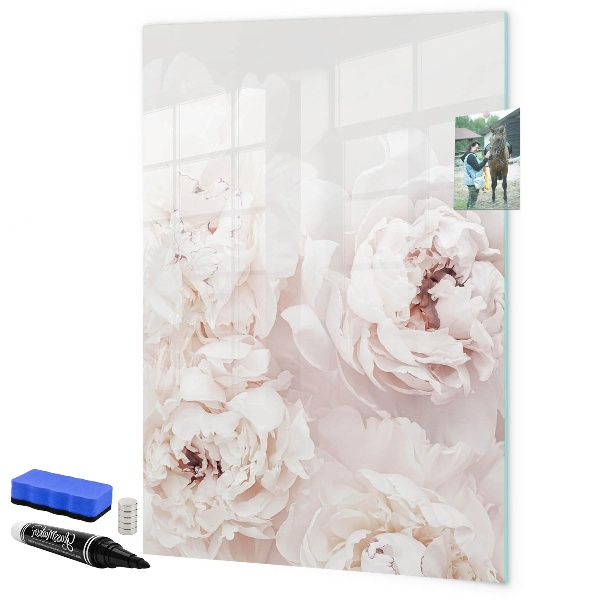 Tableau effaçable magnétique Collage floral avec souvenirs et notes