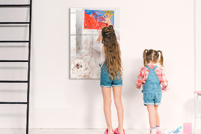 Tableau effaçable magnétique Collage floral avec souvenirs et notes