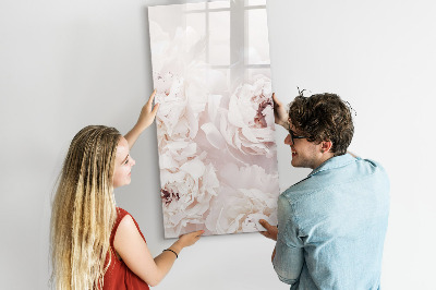 Tableau effaçable magnétique Collage floral avec souvenirs et notes