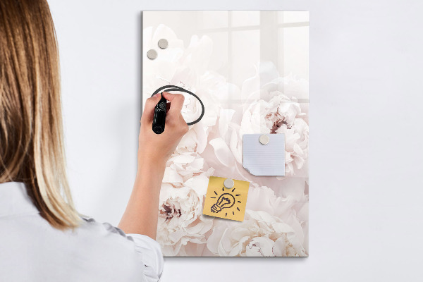 Tableau effaçable magnétique Collage floral avec souvenirs et notes