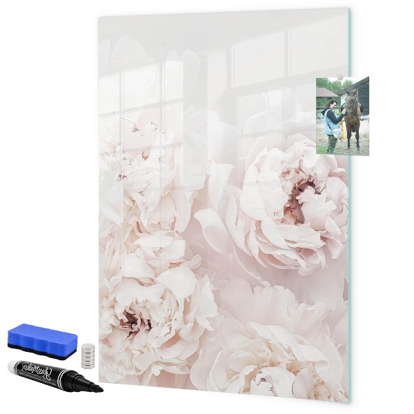 Tableau effaçable magnétique Collage floral avec souvenirs et notes