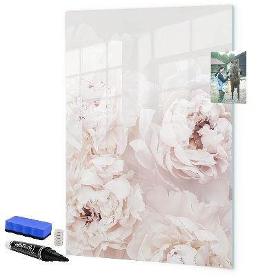 Tableau effaçable magnétique Collage floral avec souvenirs et notes