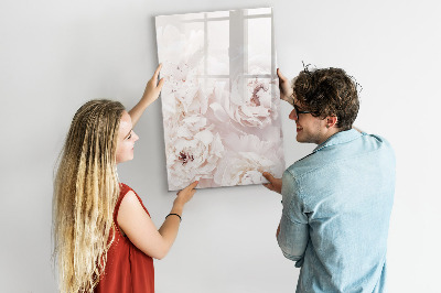 Tableau effaçable magnétique Collage floral avec souvenirs et notes