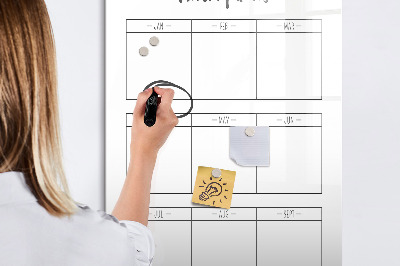 Tableau effaçable magnétique Objectifs mensuels avec possibilité de personnalisation
