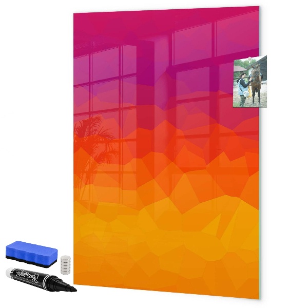 Tableau magnétique effaçable Un tableau coloré pour les notes et les photos