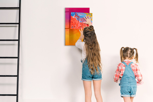 Tableau magnétique effaçable Un tableau coloré pour les notes et les photos