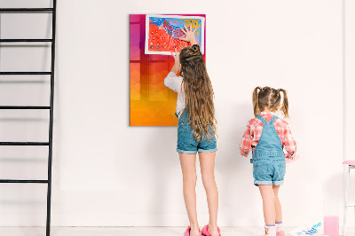 Tableau magnétique effaçable Un tableau coloré pour les notes et les photos