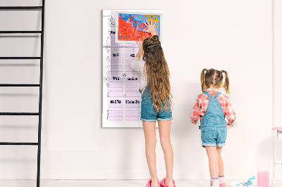 Tableau magnétique effaçable Calendrier d'anniversaires avec espace pour photos