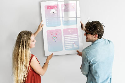 Tableau effaçable magnétique Planifier avec joie et créativité