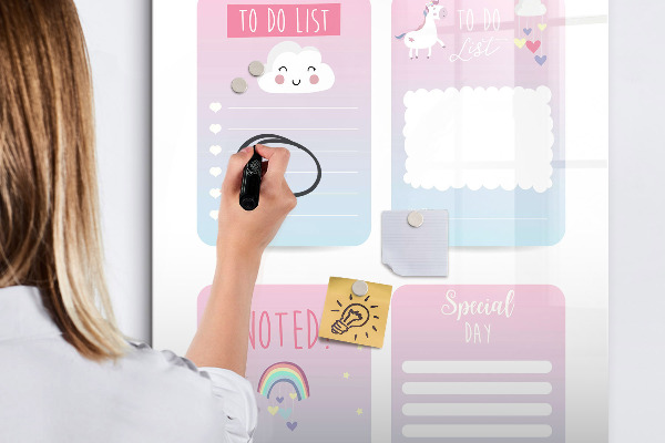 Tableau effaçable magnétique Planifier avec joie et créativité