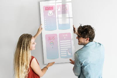Tableau effaçable magnétique Planifier avec joie et créativité