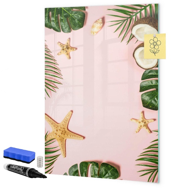 Tableau effaçable magnétique Souvenirs d'été sur fond de nature