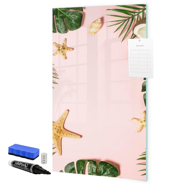 Tableau effaçable magnétique Souvenirs d'été sur fond de nature