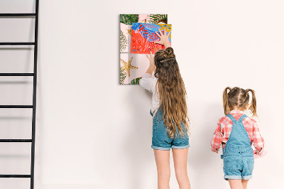 Tableau effaçable magnétique Souvenirs d'été sur fond de nature