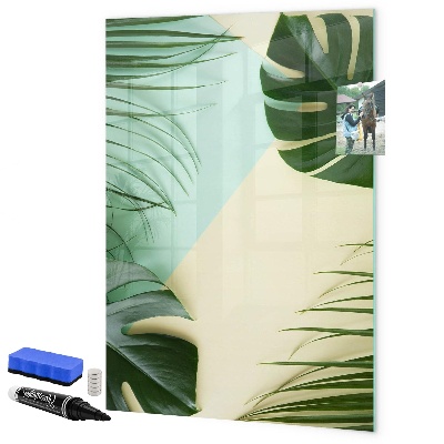 Tableau effaçable magnétique Collage vert de souvenirs avec des photos