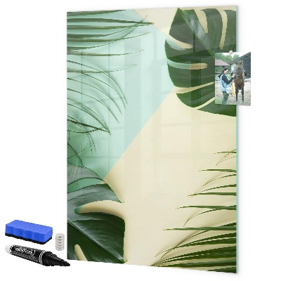 Tableau effaçable magnétique Collage vert de souvenirs avec des photos