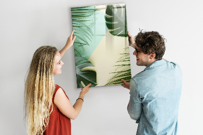Tableau effaçable magnétique Collage vert de souvenirs avec des photos