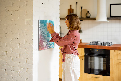 Tableau magnétique effaçable Fond avec des palmiers et des photos à épingler