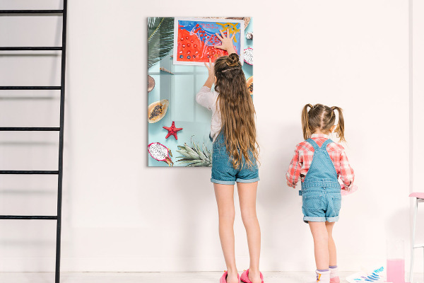 Tableau effaçable magnétique Souvenirs d'été dans un style tropical