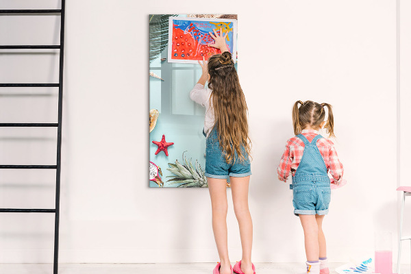 Tableau effaçable magnétique Souvenirs d'été dans un style tropical