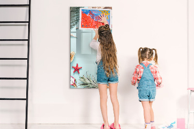 Tableau effaçable magnétique Souvenirs d'été dans un style tropical
