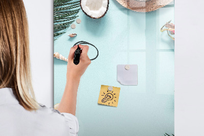 Tableau effaçable magnétique Souvenirs d'été dans un style tropical