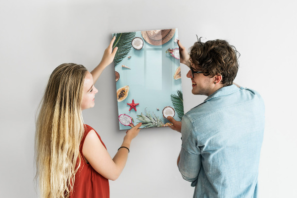 Tableau effaçable magnétique Souvenirs d'été dans un style tropical