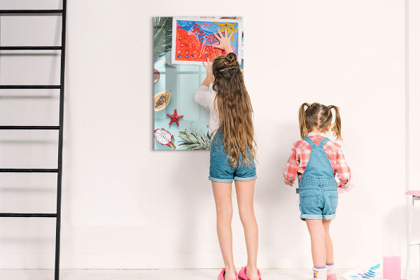 Tableau effaçable magnétique Souvenirs d'été dans un style tropical