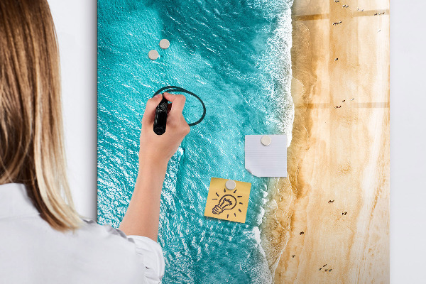 Tableau magnétique effaçable Souvenirs de vacances au bord de la mer